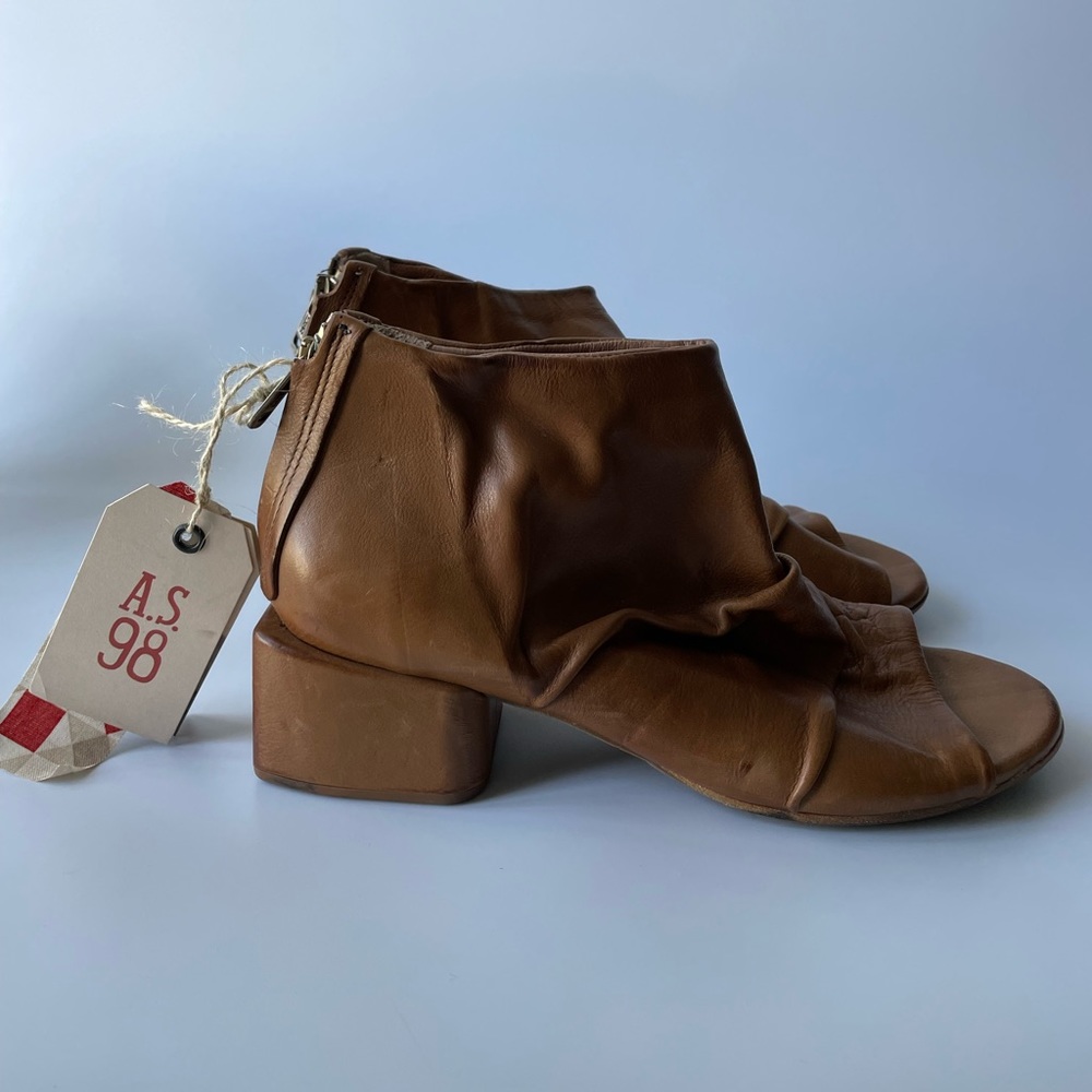 A.S.98 Tan Leather Heeled Boots